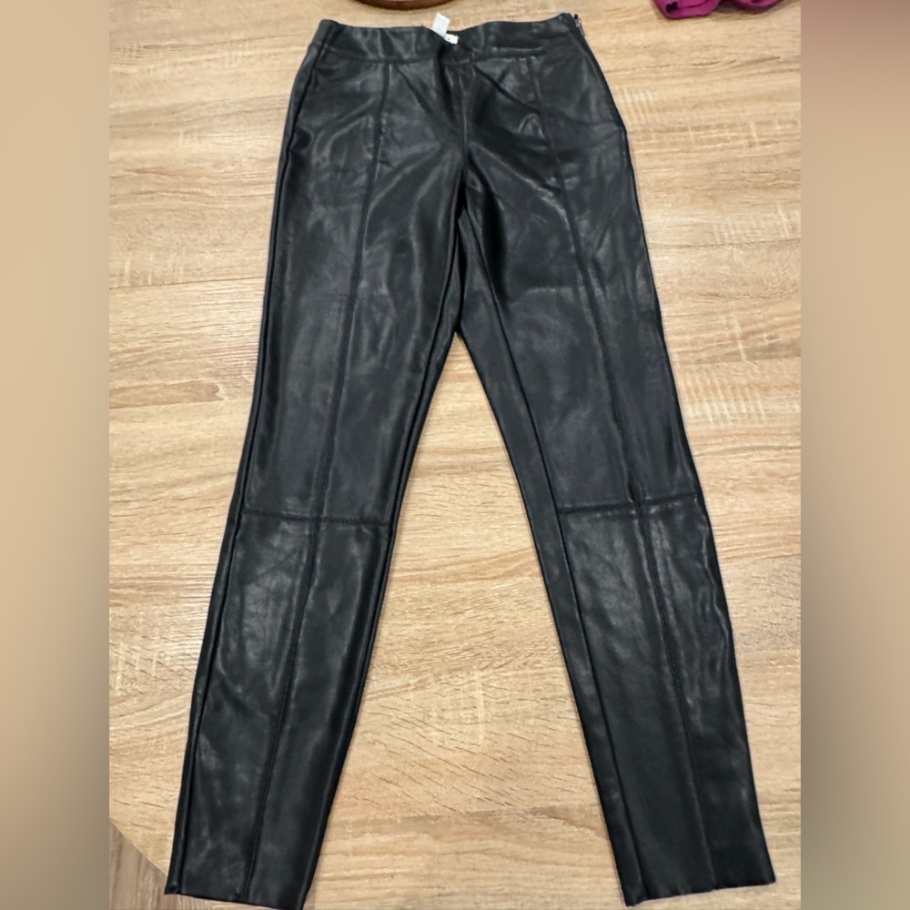 Topshop Black Faux Leather Trousers